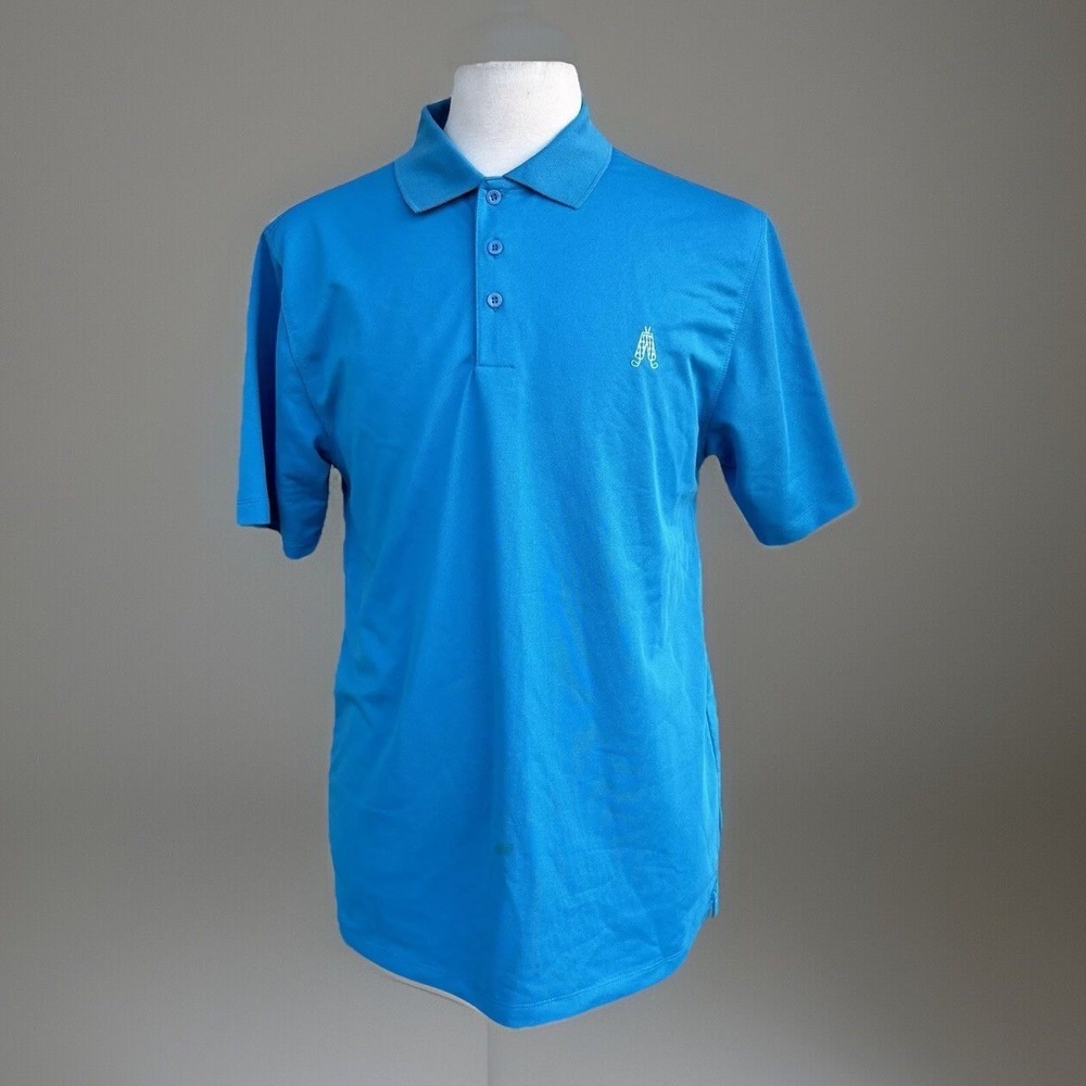 Royal & Awesome Golf tennis pickleball Polo Shirt Male Size Large Blue